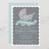 男の子のベビーシャワー招待状 招待状 (正面/裏面)