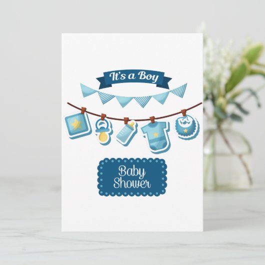 男の子のベビーシャワー招待状 招待状 (スタンド正面)