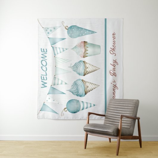 男の子のベビーシャワー歓迎タペストリー タペストリー (インサイチュ)