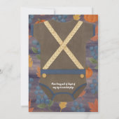 男の子のベビーシャワー　オータム　秋　ぼやけた麻のボディスーツ 招待状 (裏面)