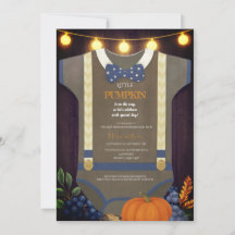 男の子のベビーシャワー　オータム　秋　ぼやけた麻のボディスーツ