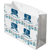 男の子のベビーシャワー 大きなギフトバッグ ラージペーパーバッグ (裏面アングル)
