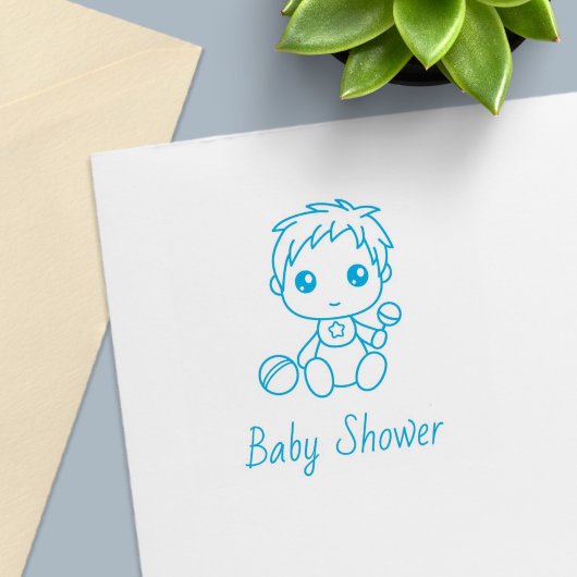 男の子のベビーシャワー　性別発表２ セルフインキングスタンプ