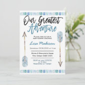 男の子のベビーシャワー 青い冒険の招待状 招待状 (スタンド正面)