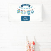 男の子のベビーシャワー 1.6x3 ビニールバナー 横断幕 (インサイチュ)