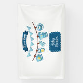 男の子のベビーシャワー 2.5x4 ヴィニールバナー 横断幕 (縦)