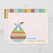 男の子のベビーシャワーBohoは束に点を打ちます 招待状 (正面/裏面)