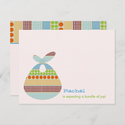 男の子のベビーシャワーBohoは束に点を打ちます 招待状 (正面/裏面)