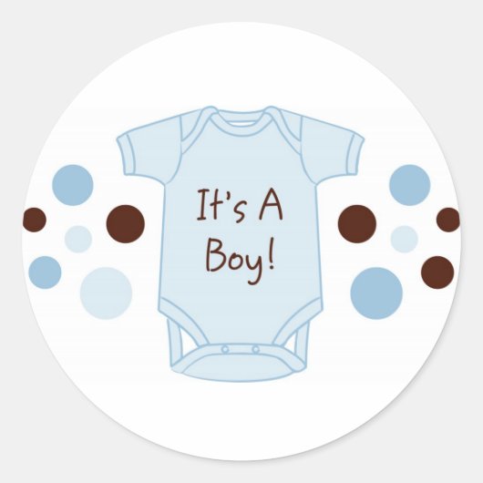 男の子のベビーシール封筒シール ラウンドシール (正面)