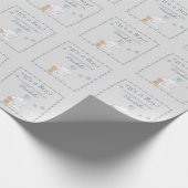 男の子のベビーゾウとバルーンウォーターの色 ラッピングペーパー (角)