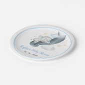 男の子のベビーゾウの赤ちゃんシャワー ペーパープレート (アングル)