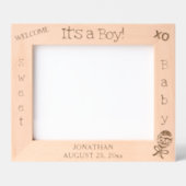 男の子のベビーラトル名10 x 8写真 レーザー彫刻フレーム (正面)