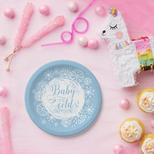 男の子のベビー外が寒い7インチ紙プレート ペーパープレート (パーティー)