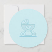 男の子のベビー性別の表示パーティー 招待状 (裏面)