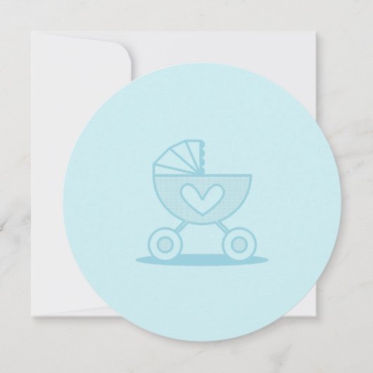 男の子のベビー性別の表示パーティー 招待状 (裏面)