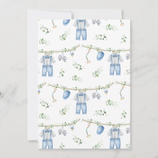 男の子のベビー服 ベビーシャワー 招待状 (裏面)