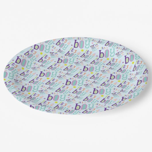 男の子のベビー生まれたばかりのだ ペーパープレート (アングル)