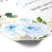 男の子のベビー開花ベビーシャワーへようこそ ポスター (角)