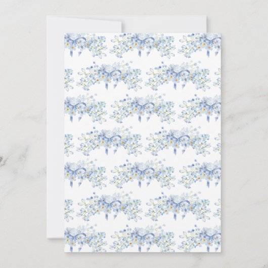 男の子のベビー開花ベビーシャワー 招待状 (裏面)