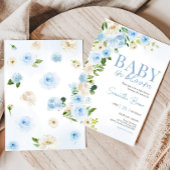 男の子のベビー開花ベビーシャワー 招待状