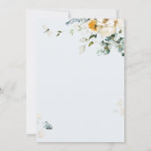 男の子のベビー開花、ワイルドフラワー、ガーデンベイビーシャワー 招待状 (裏面)