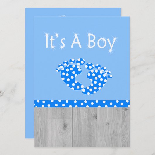 男の子のベビー 案内状 (正面/裏面)