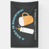 男の子のベビー-Qベビーは醸造のカスタムバナー 横断幕 (縦)