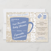 男の子のホットチョコレートバー スノーフレーク ベビーシャワー 招待状 (正面)