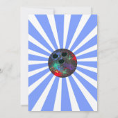 男の子のボーリングをする誕生会の殴打、ボール 招待状 (裏面)