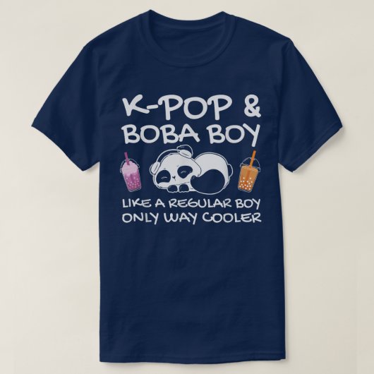 男の子のポップ・アートのBubble teaのようなメンズK&boba男の子 Tシャツ (デザイン正面)