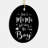 男の子のママと息子の贈り物を愛しているだけのママ セラミックオーナメント (右)