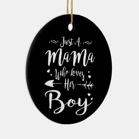 男の子のママと息子の贈り物を愛しているだけのママ セラミックオーナメント (右)