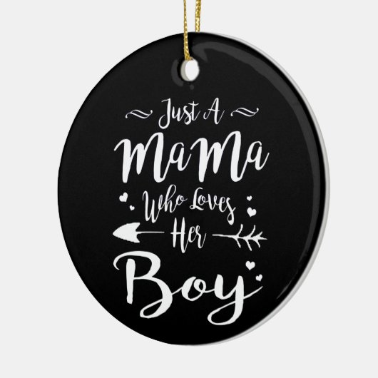 男の子のママと息子の贈り物を愛しているだけのママ セラミックオーナメント (左)