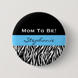 男の子のモダンなシマウマのプリントのためのベビーシャワー 缶バッジ