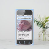 男の子のモダン誕生 案内状 (スタンド正面)