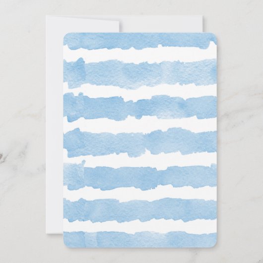 男の子のライオンのベビーシャワーの水彩画の招待状 招待状 (裏面)