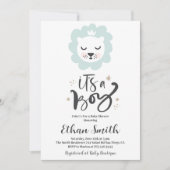 男の子のライオンの赤ちゃんシャワー招待状 招待状 (正面)