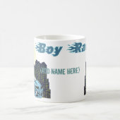 男の子のレーサー、(名前をここに加えて下さい) コーヒーマグカップ (中央)