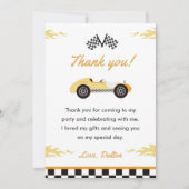 男の子のレーシングカーバースデーパーティーお礼カード 招待状 (正面)