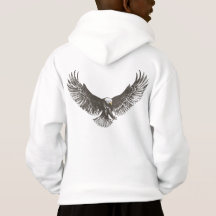 男の子のワシの急襲の線画フード付きスウェットシャツをからかいます