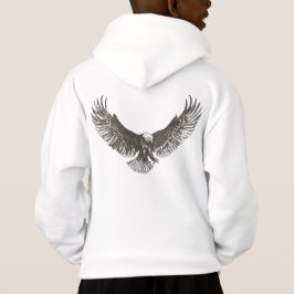 男の子のワシの急襲の線画フード付きスウェットシャツをからかいます