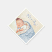 男の子のヴィンテージベビーシャワー スタンダードカクテルナプキン (角)