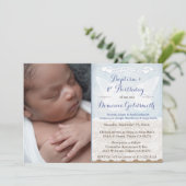 男の子のヴィンテージ写真1歳の誕生日バプテスマパーティー 招待状 (スタンド正面)