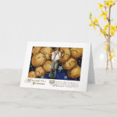 男の子のヴィンテージHallowe'enのジャックO'Lanternsの同等者 カード (黄色い花)