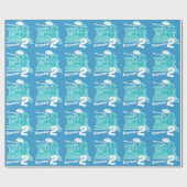 男の子の一流の年齢の列車の気違いの赤い灰色の第2誕生日 ラッピングペーパー (フラット)