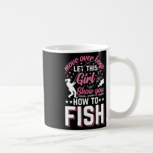 男の子の上に移動この女の子に魚の方法を見せさせる コーヒーマグカップ