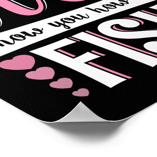 男の子の上に移動この女の子に魚の方法を見せさせる ポスター (角)