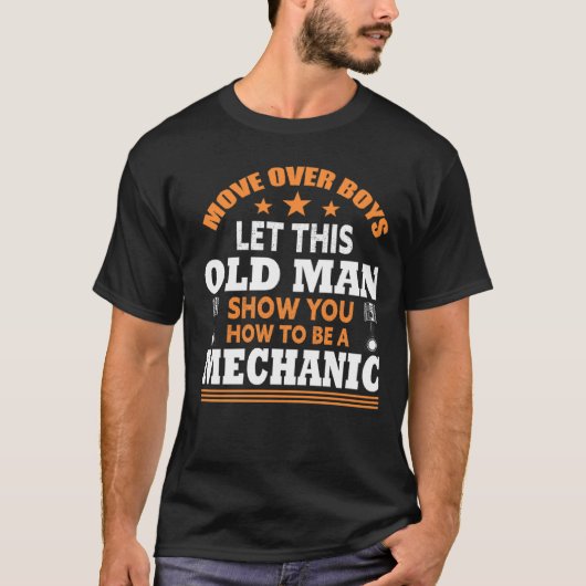 男の子の上を移動して、この老人はMであることを示す Tシャツ (正面)