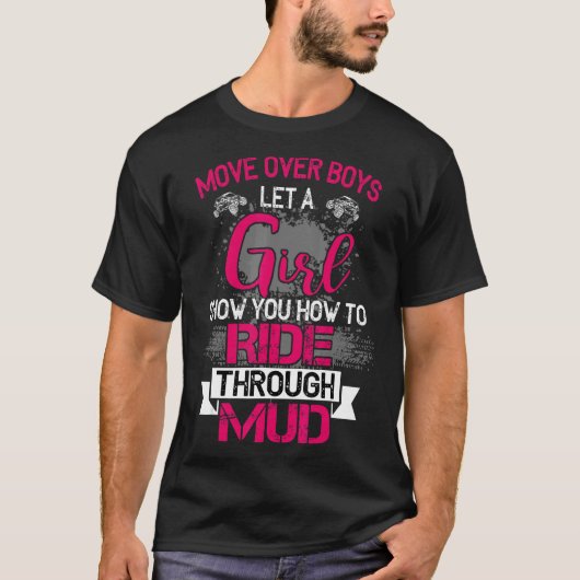 男の子の上を移動する女の子に乗り方を示す Tシャツ (正面)