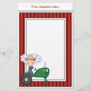 男の子の乗馬のトラクターの納屋フレームは筆記用紙をからかいます 便箋